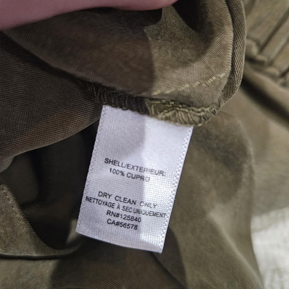 Intermix Lindy Tie-Waist Pants Olive Green Satin Jogger Size 8 - Picture 9 of 9